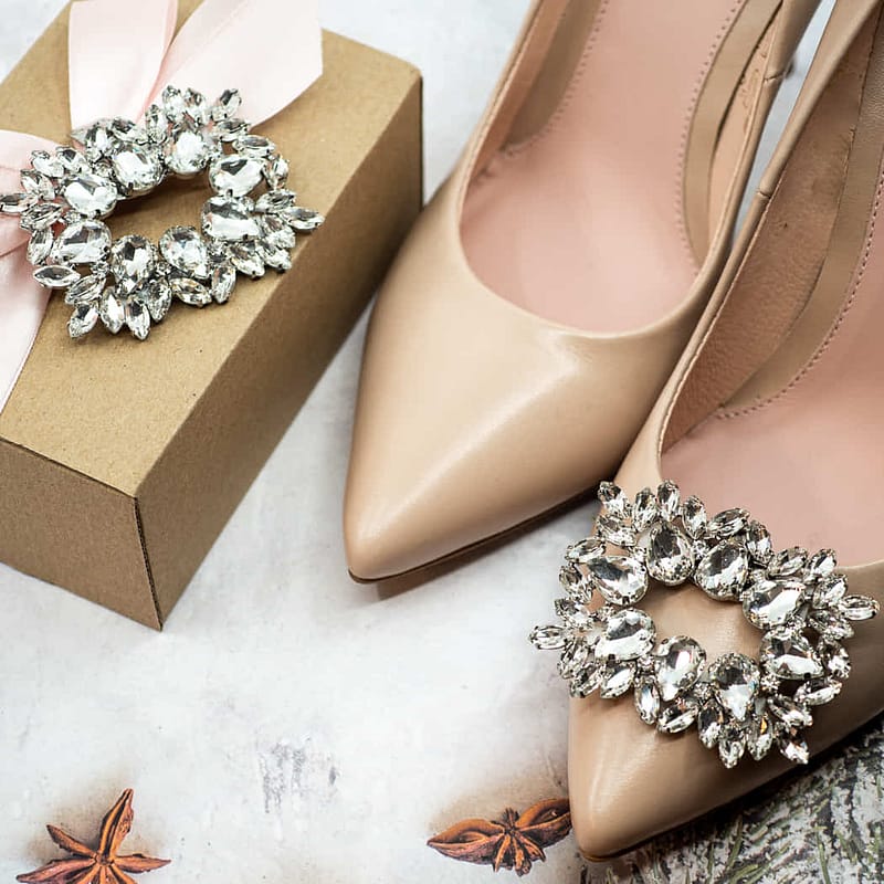Biżuteryjne klipsy do butów Crystal Square
