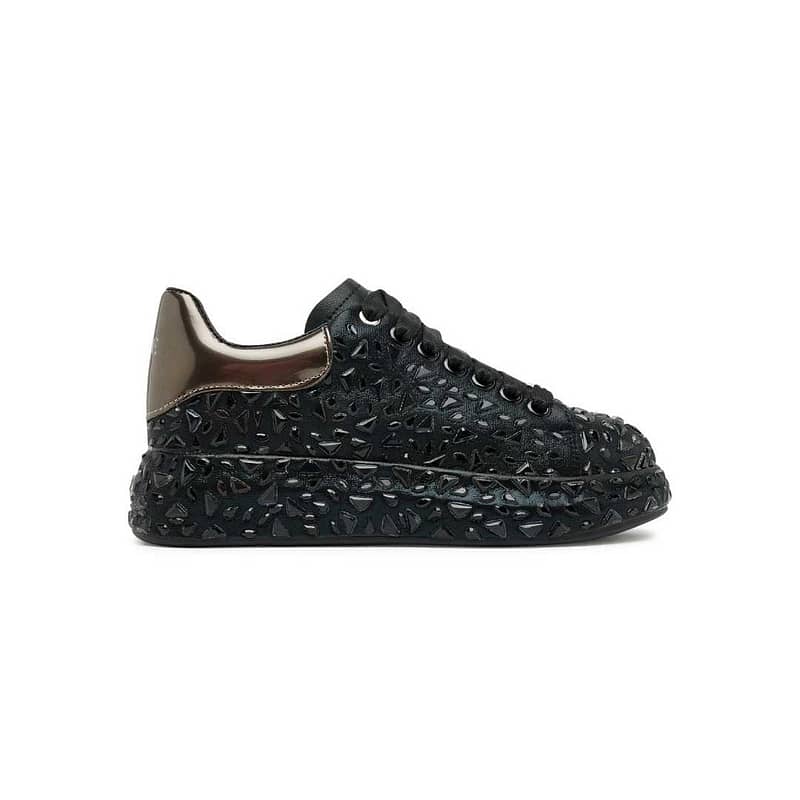 Czarne Sneakersy GOE z kryształkami MM2N4001